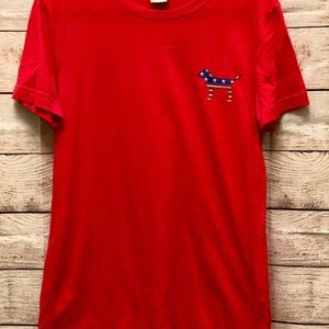 Pink VS red t shirt fits more like a medium